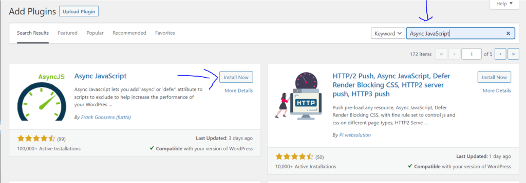 search Async JavaScript