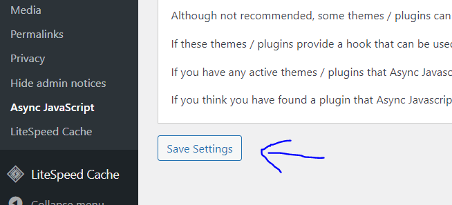 save changes