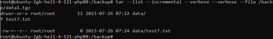 Initialize the Level 1 incremental backup