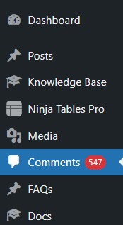 wordpress dashboard