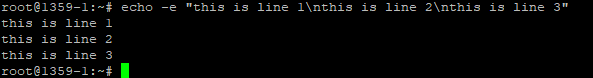 echo command multi-line