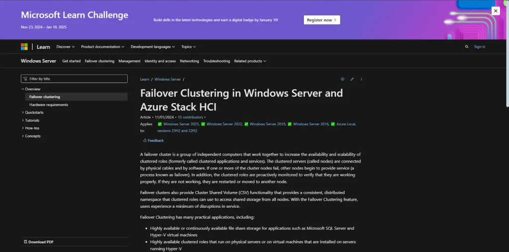 Microsoft Failover Clustering